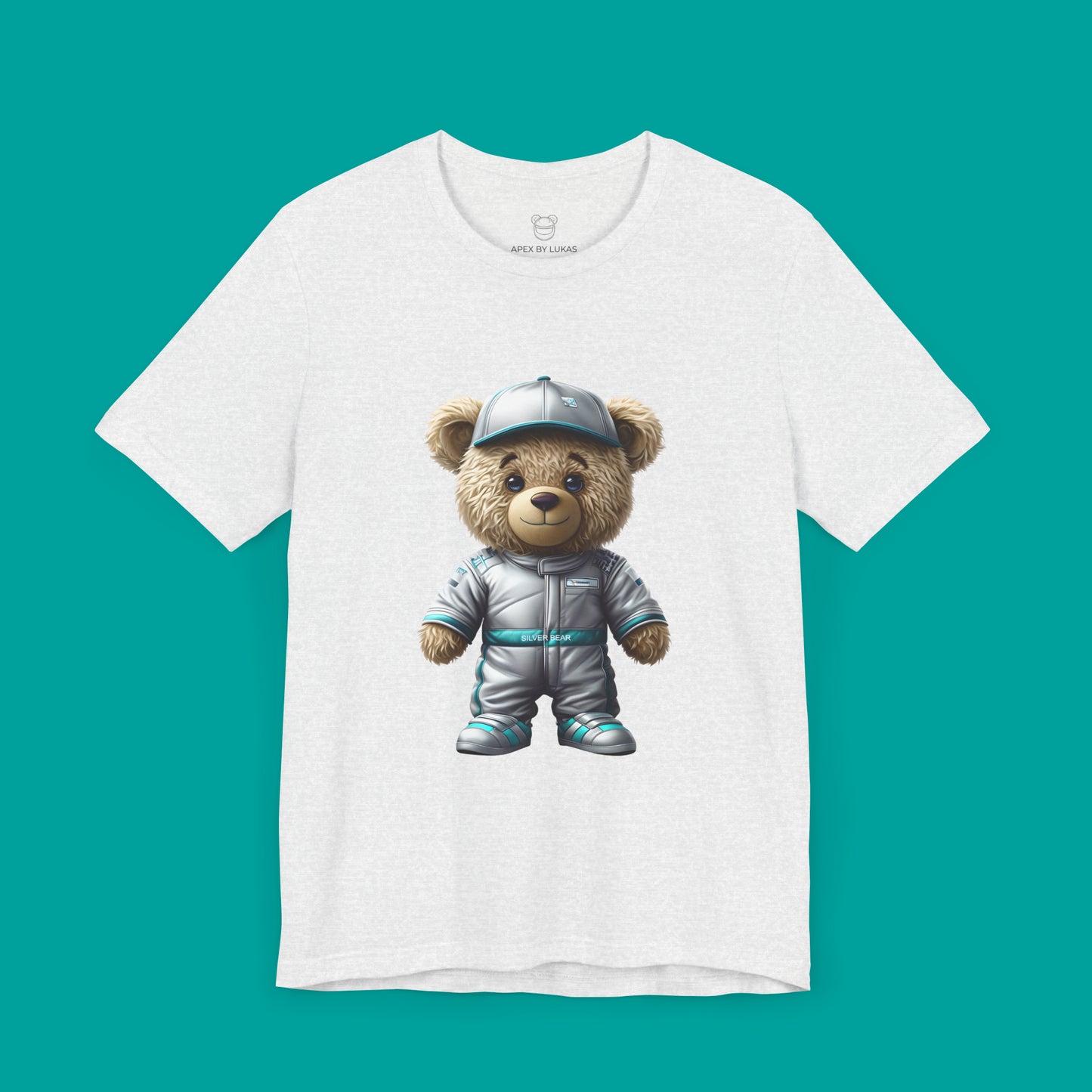 Silver Bear – Precision Racing Teddy T-Shirt with Legendary Spirit