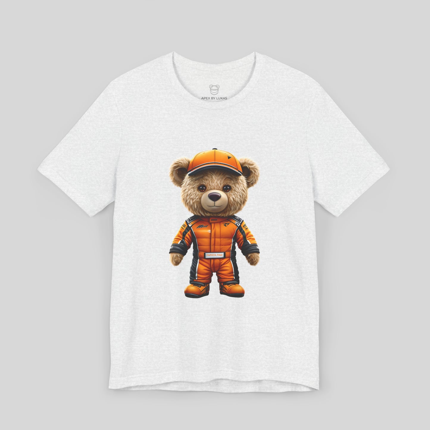 Papaya Paw – Smooth Racing Teddy T-Shirt with Understated Speed