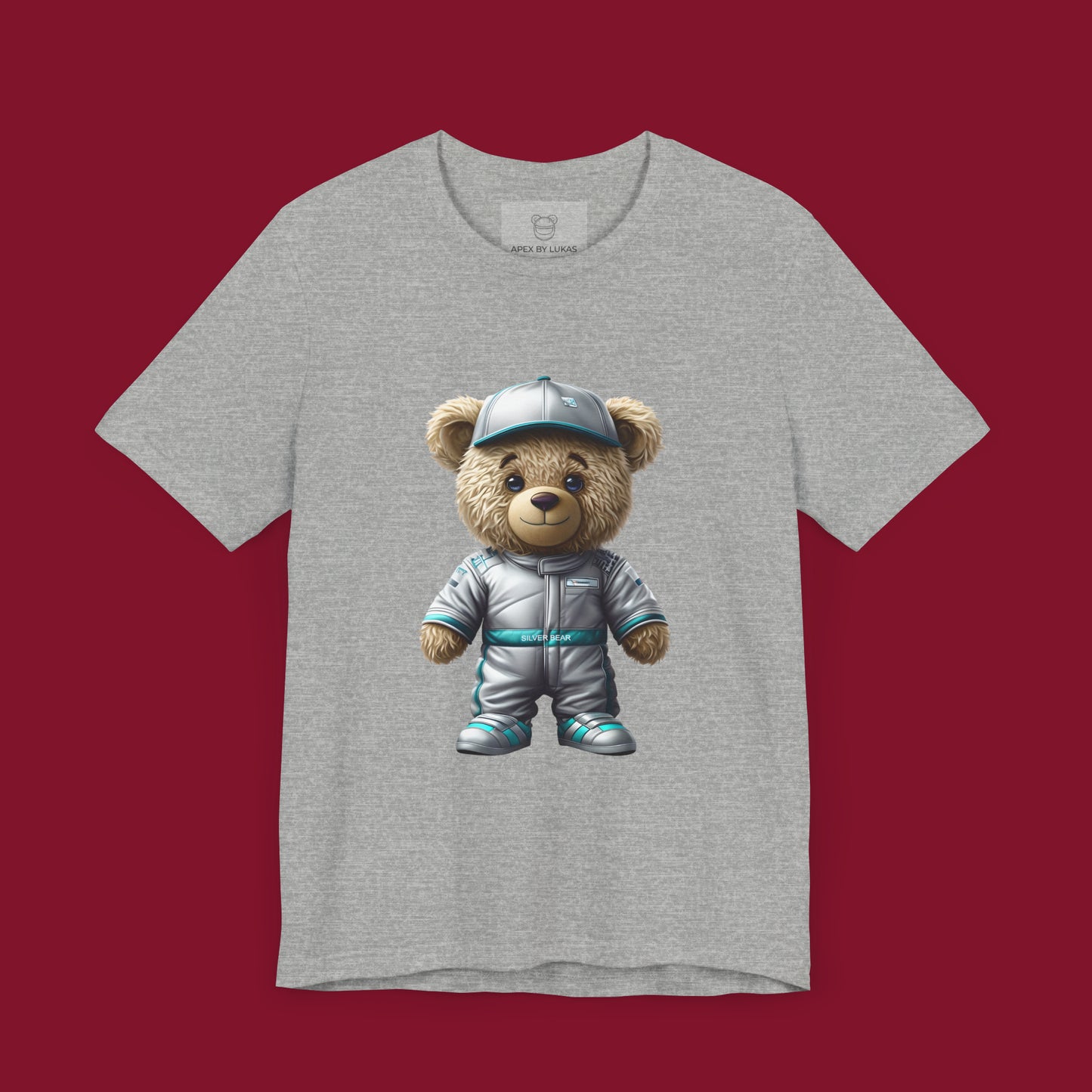 Silver Bear – Precision Racing Teddy T-Shirt with Legendary Spirit