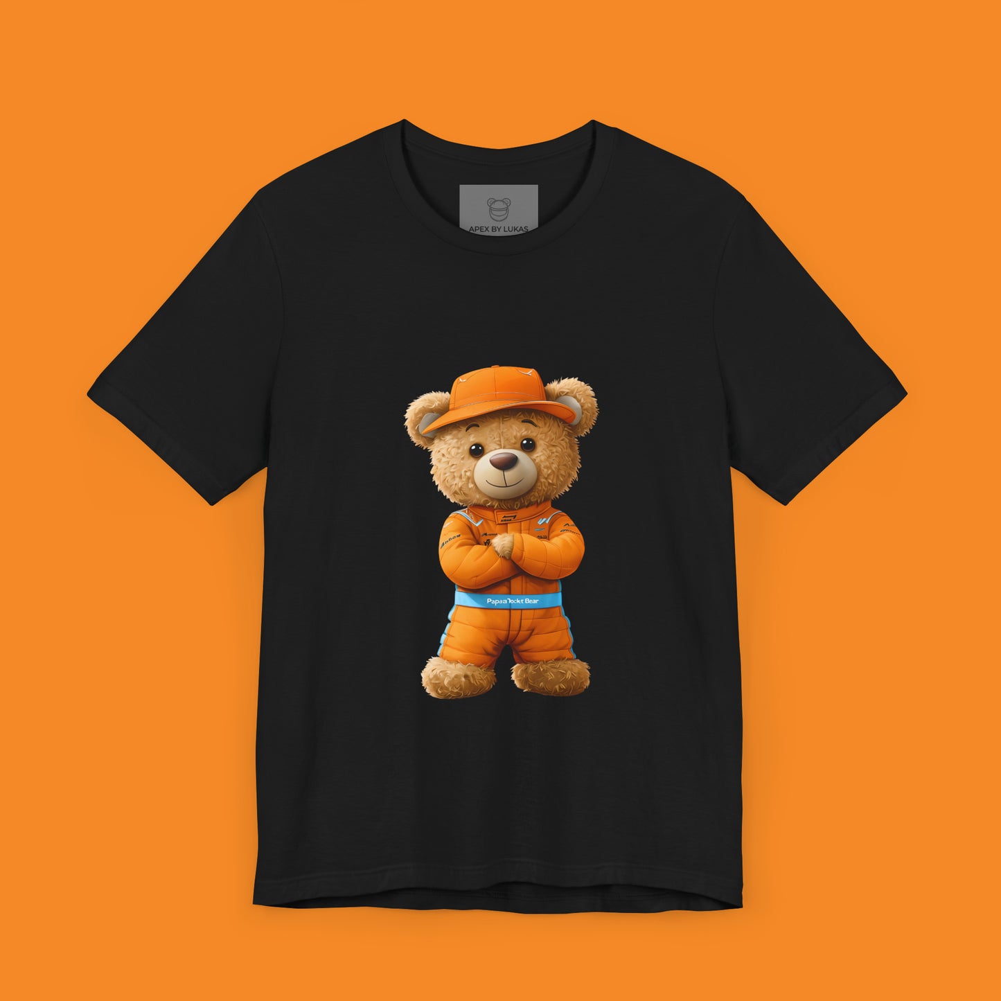 Papaya Rocket Bear – High-Energy Racing Teddy T-Shirt for the Bold & Fast