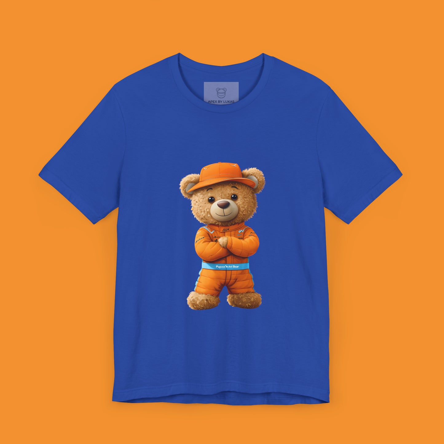 Papaya Rocket Bear – High-Energy Racing Teddy T-Shirt for the Bold & Fast