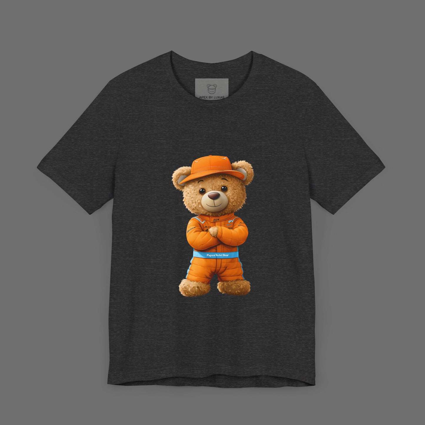 Papaya Rocket Bear – High-Energy Racing Teddy T-Shirt for the Bold & Fast