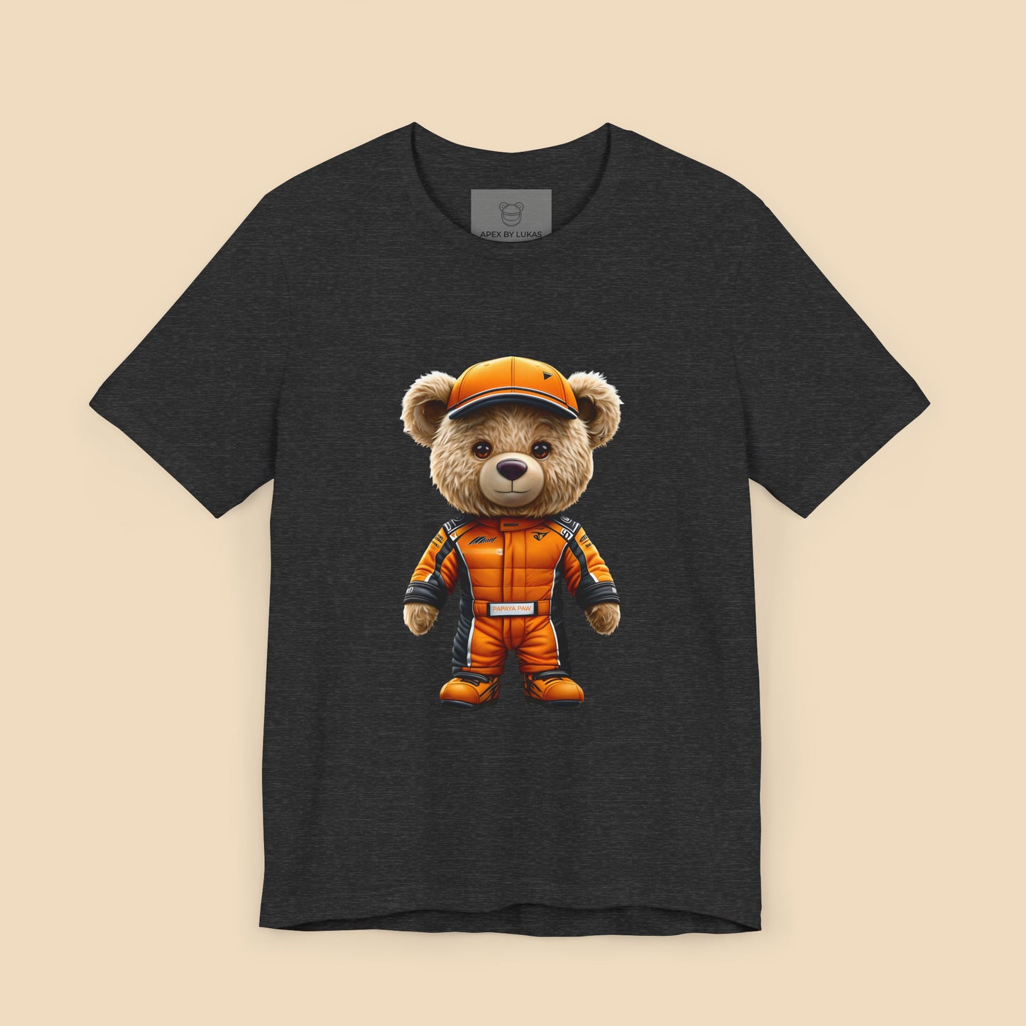 Papaya Paw – Smooth Racing Teddy T-Shirt with Understated Speed
