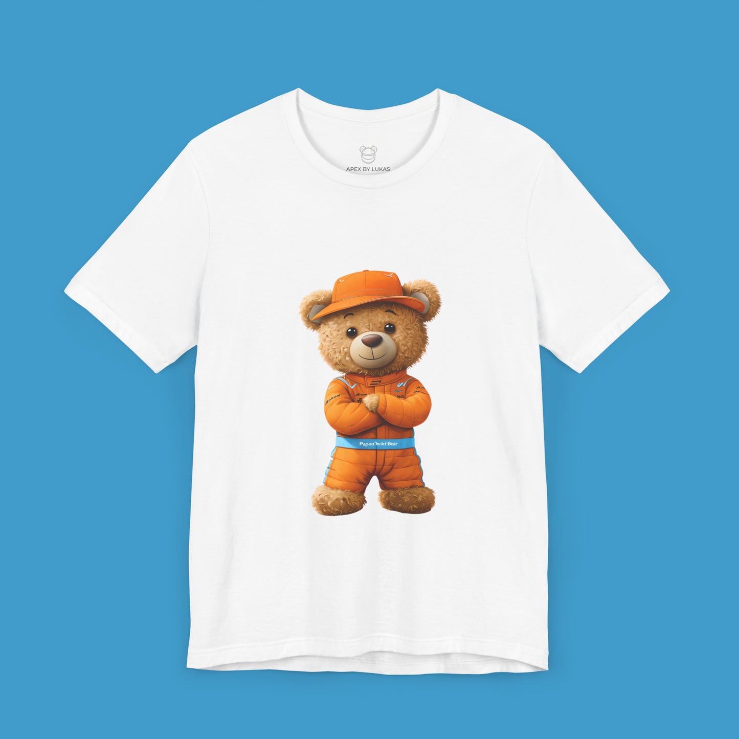 Papaya Rocket Bear – High-Energy Racing Teddy T-Shirt for the Bold & Fast
