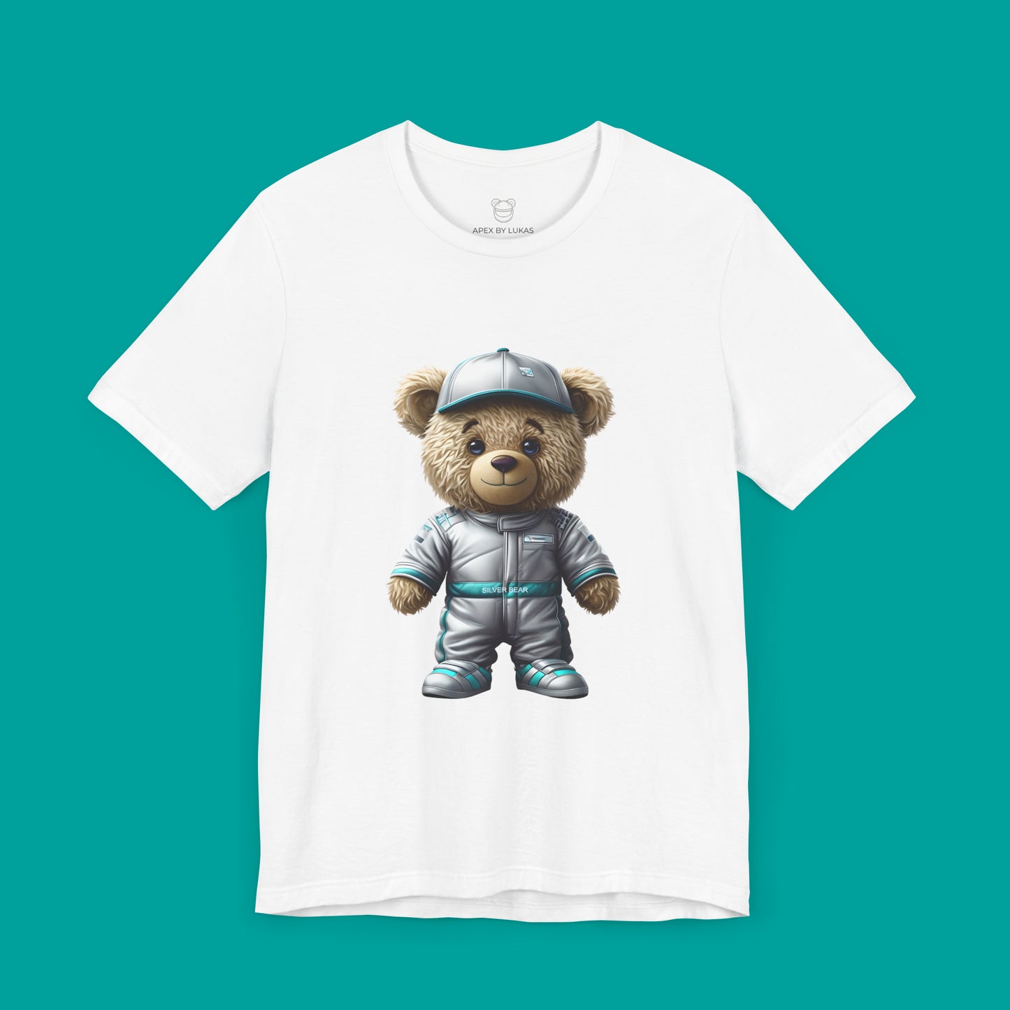 Silver Bear – Precision Racing Teddy T-Shirt with Legendary Spirit