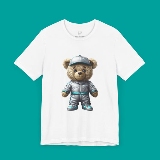 Silver Bear – Precision Racing Teddy T-Shirt with Legendary Spirit